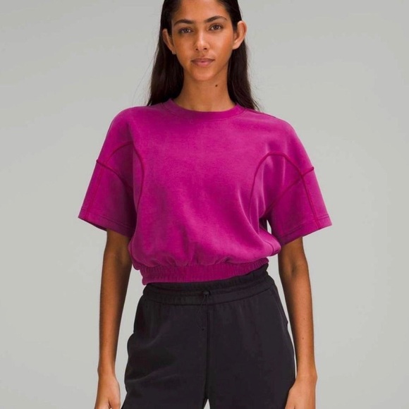 Lululemon Softstreme gathered shirt. Magenta. Size 6. Like new - Picture 1 of 7